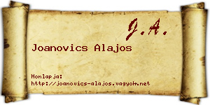 Joanovics Alajos névjegykártya